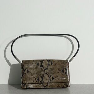 New Nine West Wristlet Handbag Women Clutch Bag Faux Snakeskin Leather Y2K